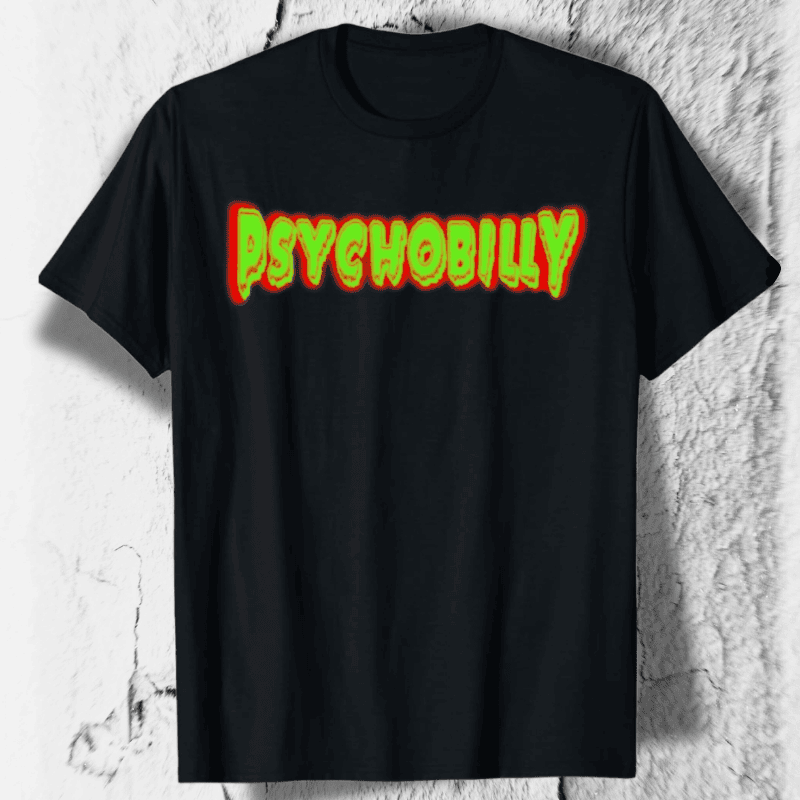 Psychobilly green red shirt